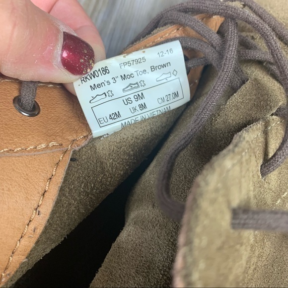 Rocky Brown Leather Lace Up Moc Toe Boots SZ 9 - Picture 9 of 9